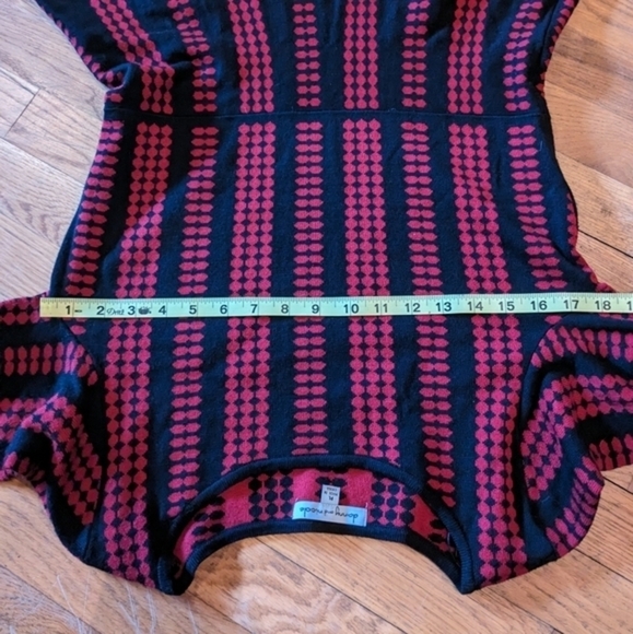 Danny & Nicole LP Red & Black Half Sleeve Sweater Dress w/ Flare Skirt‎ - Picture 8 of 12